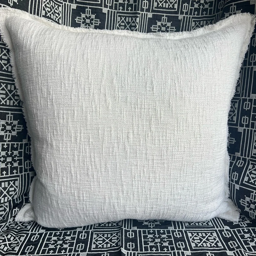Sugarboo & Co Large 24x24 White Cotton Throw Pillow with Rumi Quote